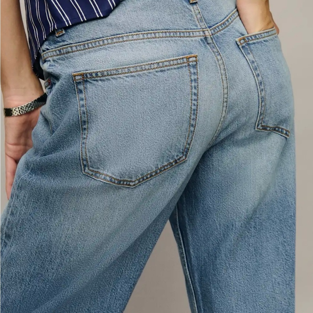 Reformation Palmer Lived-in Baggy Jeans Blue - Size 26